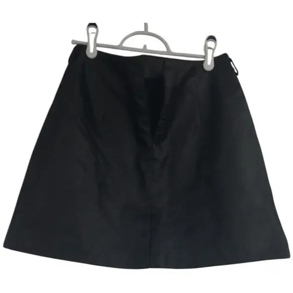 NWT HALARA Faux Leather Animal Skin Mini Skirt size Medium Black - Picture 3 of 5